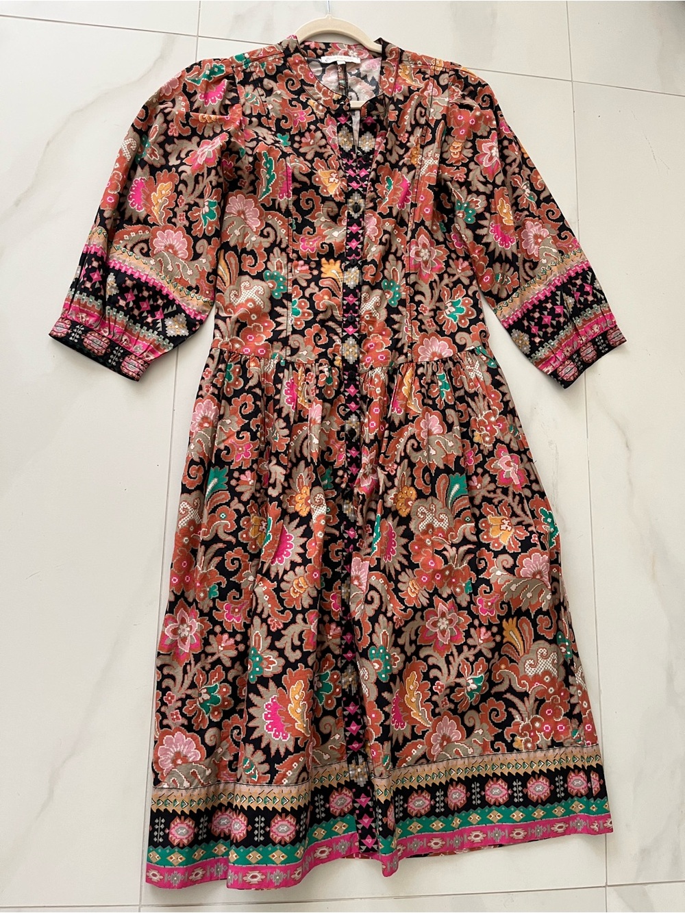 Love the label Floral Midi Dress with Pink and Black Paisley Print size M - Picture 7 of 14